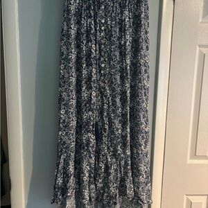 Floral Blue Maxi Skirt